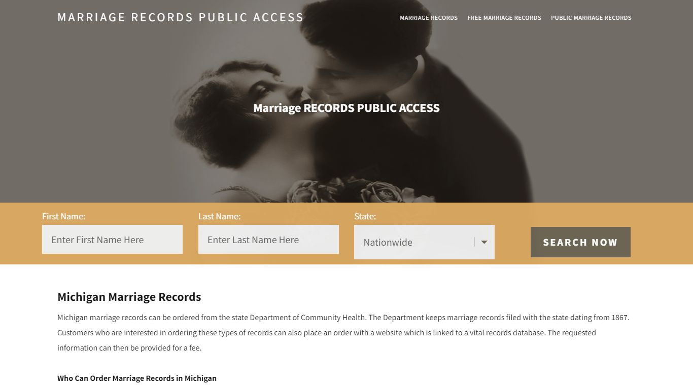 Michigan Marriage Records |Enter Name and Search | 14 Days Free