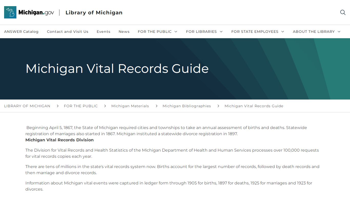 Michigan Vital Records Guide